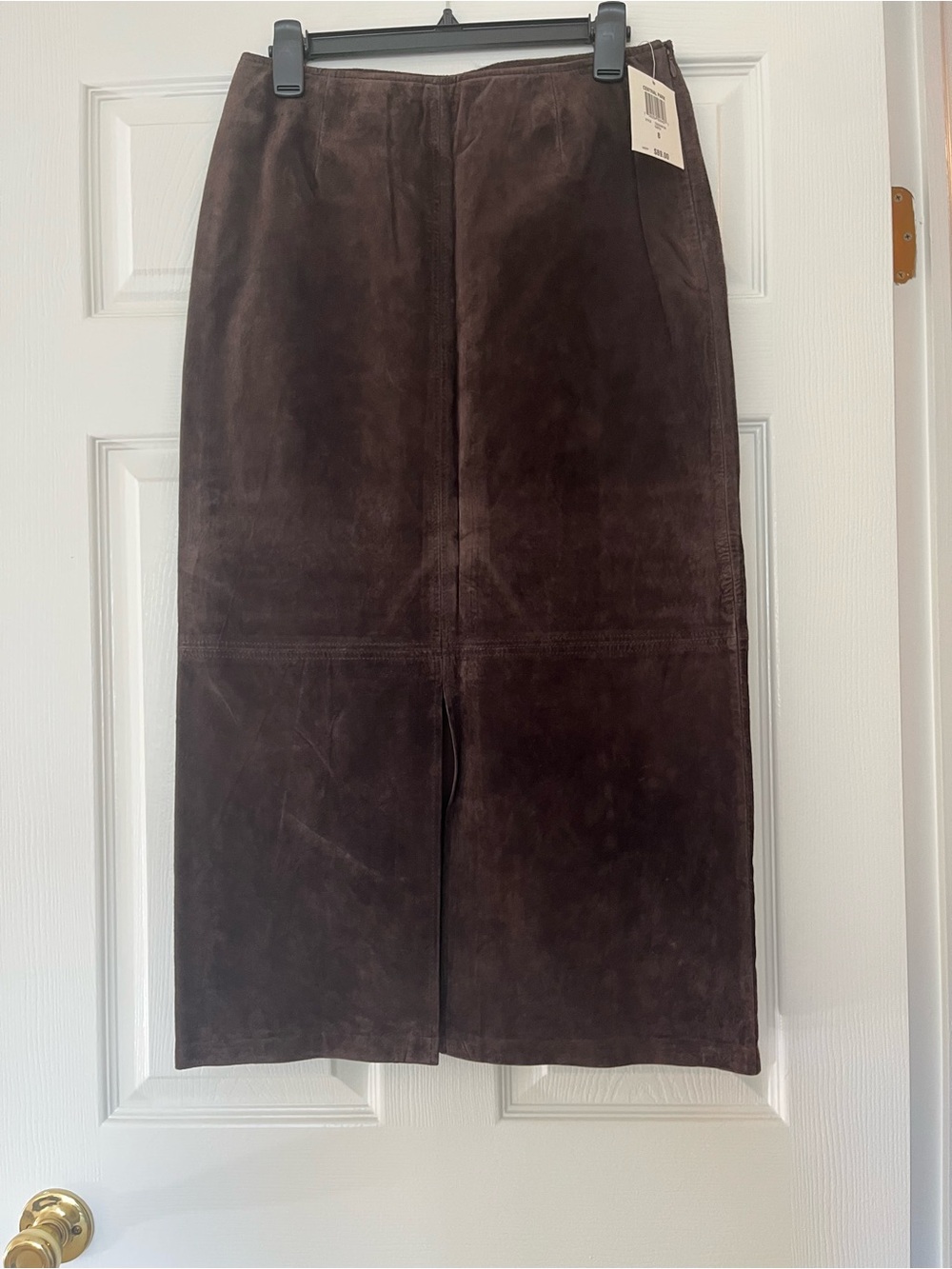 Suede Alfani Dark Brown  Midi Skirt